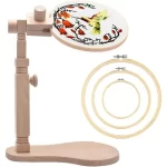 Suporte para bastidor de madeira de faia e um kit com 3 bastidores de tamanhos diferentes em bambu