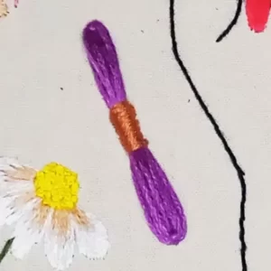 linha meada bordada em tecido de algodão