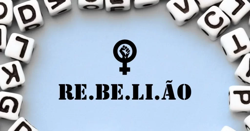 capa do post para o verbete "rebelião" do dicionário da insurgência do site agulhas da resistência subvertendo linhas e pontos. o texto está dividido em sílabas re-be-li-ão