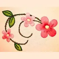 arranjo floral bordado à mão com ponto cheio e ponto de elos. criação da artesã andrea catão para o canal rosália rosarinha bordado